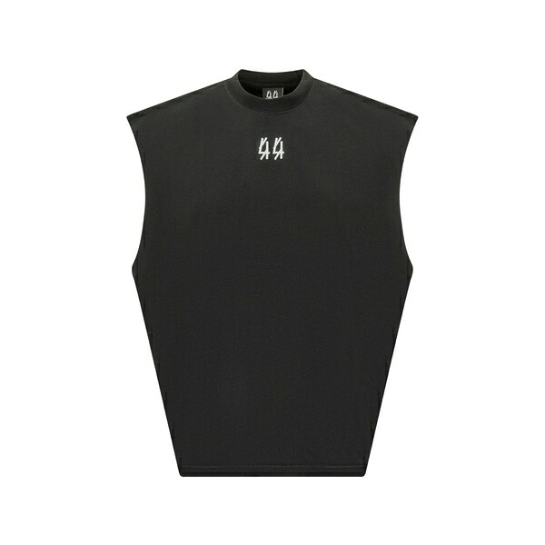 フォーティーフォー・レーベル・グループ メンズ カットソー トップス Logo-print sleeveless vest Black