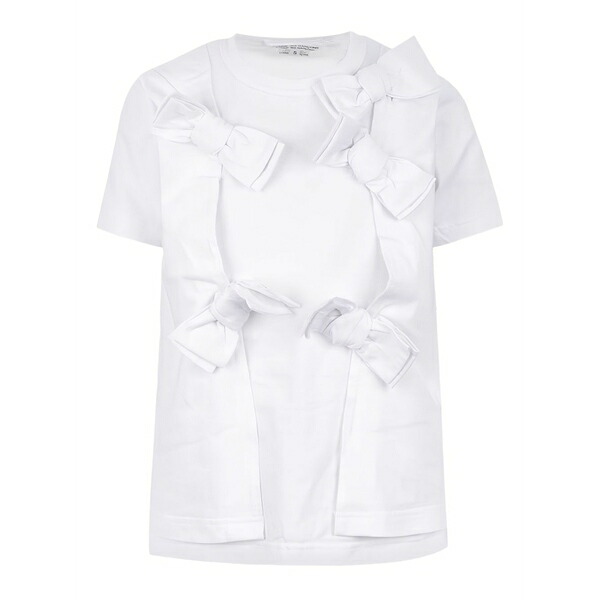 コムデギャルソン レディース プルオーバー トップス Bow-detailed cotton t-shirt White