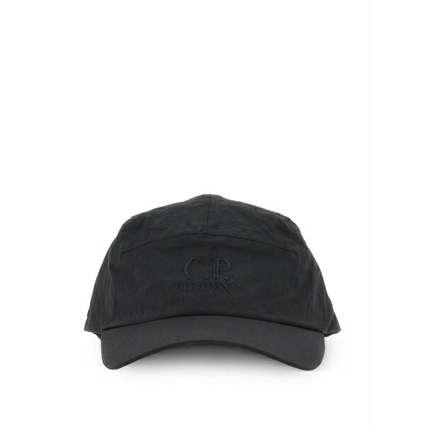 シーピーカンパニー メンズ 帽子 アクセサリー Logo-embroidered baseball cap Black