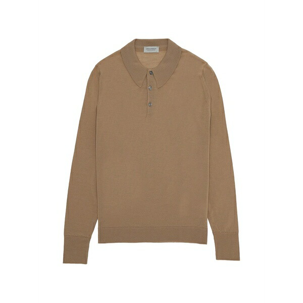 フォルテラ メンズ ポロシャツ トップス Long-sleeve polo sweater Neutrals|asty