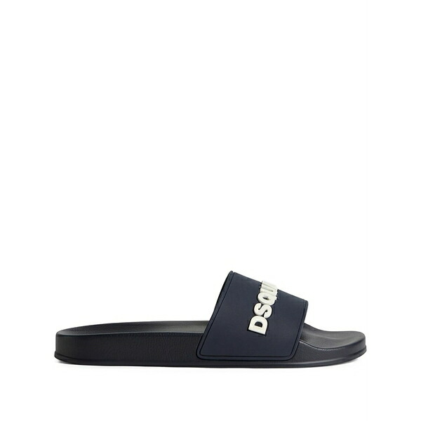 ディースクエアード メンズ サンダル シューズ Logo-embossed slides Blue|asty