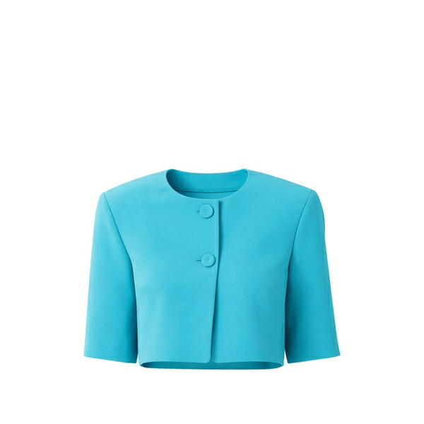ピンコ レディース ジャケット&ブルゾン アウター Button cropped jacket Blue|asty