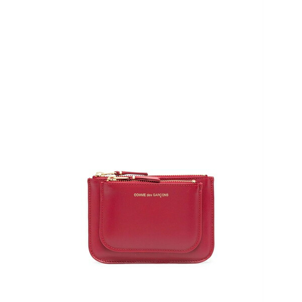 コムデギャルソン レディース 紙入れ 付属品 Logo-stamp leather purse Red