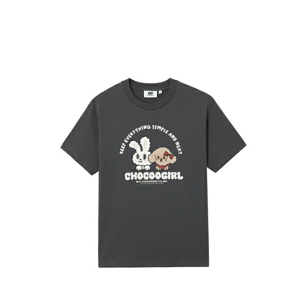 チョコレート レディース Tシャツ トップス Printed t-shirt Grey|asty