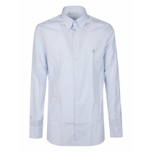 エトロ メンズ プルオーバー トップス Striped cotton shirt Blue