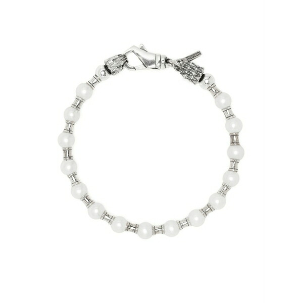 エマニュエレ ビコッキ メンズ ブレスレット・バングル・アンクレット 添え物 Pearl slim-chain bracelet  Silver