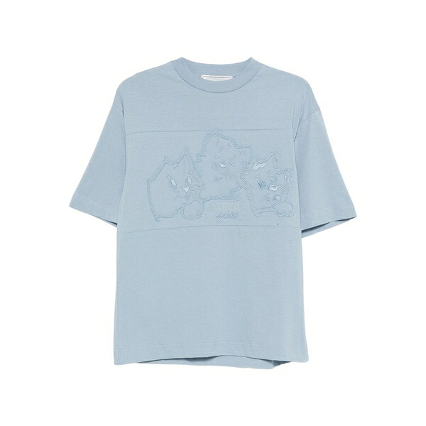 アイスバーグ レディース Tシャツ トップス Embroidered cotton t-shirt Blue｜asty