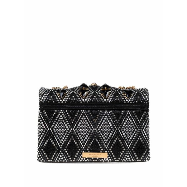 カートジェイガーロンドン レディース クラッチペダル御徒面子 御徒面子 Medium kensington jewel-embellished clutch bag Black