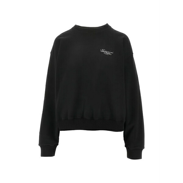 ジバンシー レディース 編み物\u0026スウェーター アウター Stamp-print crew-neck sweatshirt Black