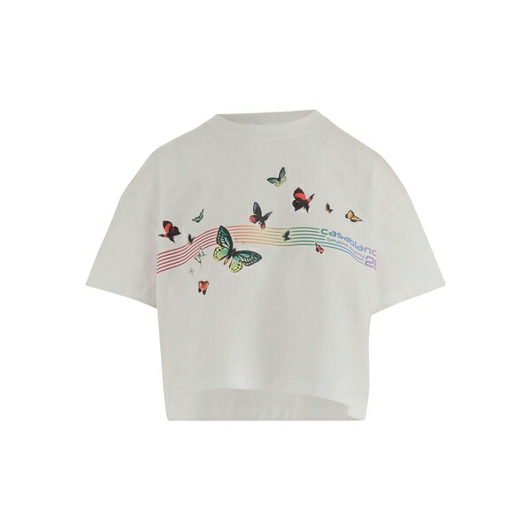 カサブランカ レディース Tシャツ トップス Logo-print t-shirt White|asty