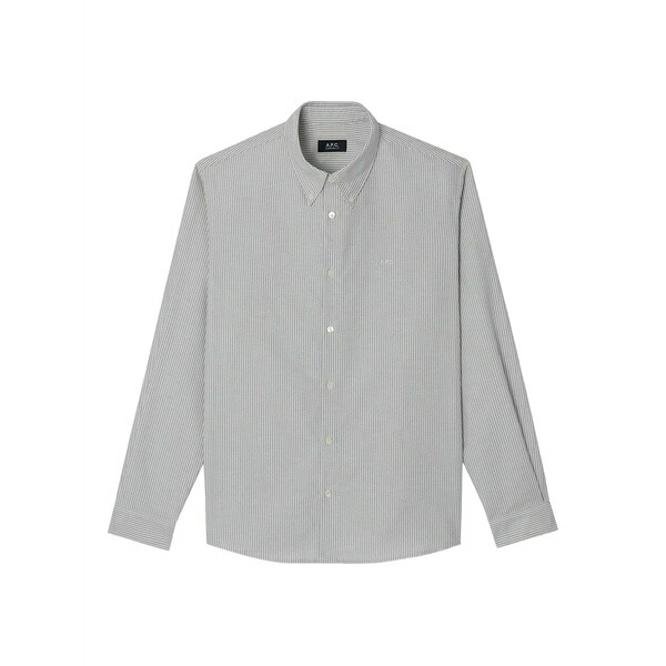 アーペーセー メンズ プルオーバー トップス Striped long-sleeve shirt Grey