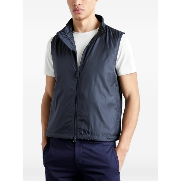 アスペジ メンズ コート アウター Zip vest Blue｜asty