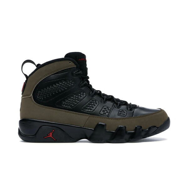 Jordan ジョーダン メンズ スニーカー  【Jordan 9 Retro Olive (2012)】  大いさ US_9.5(27.5糎) Black/Light Olive-Varsity Red