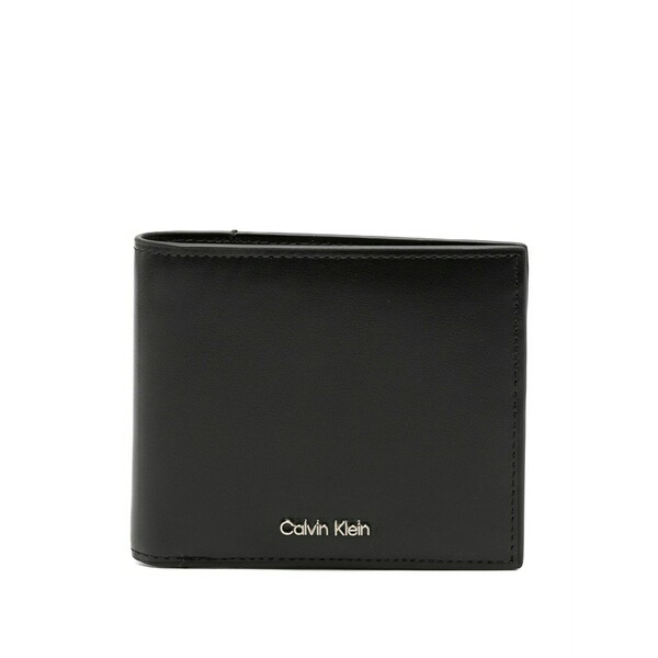 カルバンクライン メンズ 金入れ 付属物 Logo-plaque ビスマス-fold wallet Black