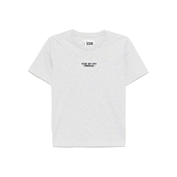 イズエ レディース ティーシャツ トップス Logo-embroidered t-shirt Grey