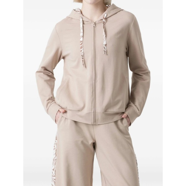 ディメンシオーネ ダンザ レディース パーカー・スウェットシャツ アウター Animal-print trim hoodie Neutrals