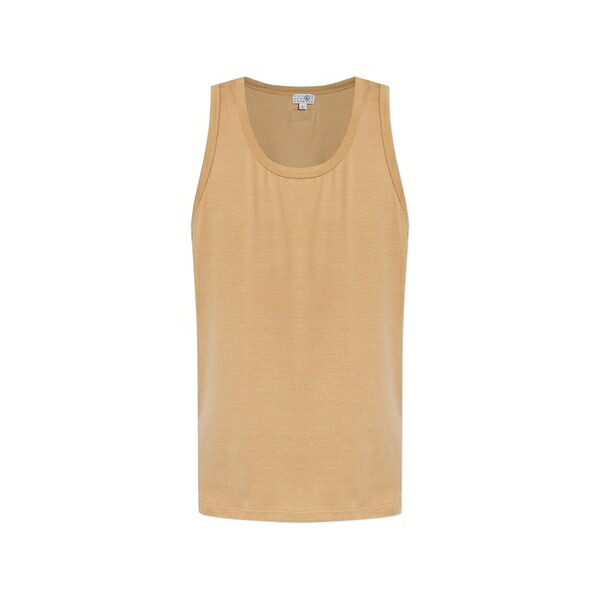 マルタンマルジェラ メンズ ティーシャツ トップス Logo-patch tank top Neutrals