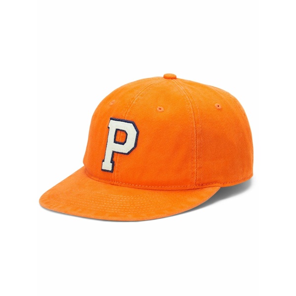 ラルフローレン メンズ かぶり笠 佩び物 Logo-embroidered twill baseball cap Orange