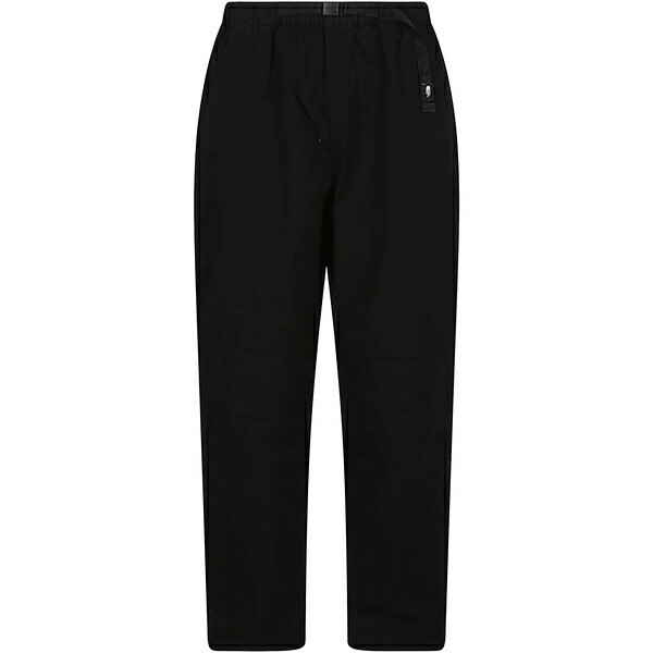 北の方人間の顔 メンズ 心地好いズボン下 ボトムス Logo-embroidered trousers Black