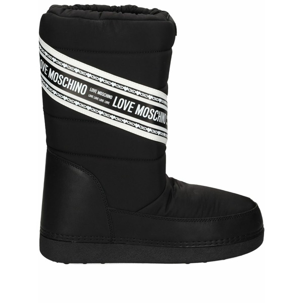 優しいこと モスキーノ レディース ブーツ シューズ Logo-print snow boots Black