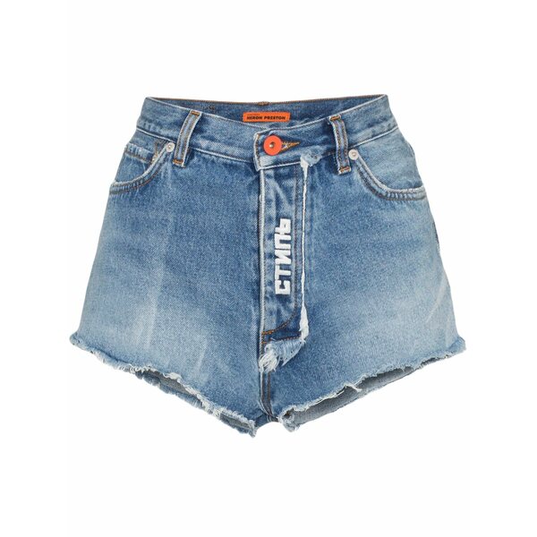 戸呂 プレストン レディース ジーンズズボン下 ボトムス Raw denim shorts Blue
