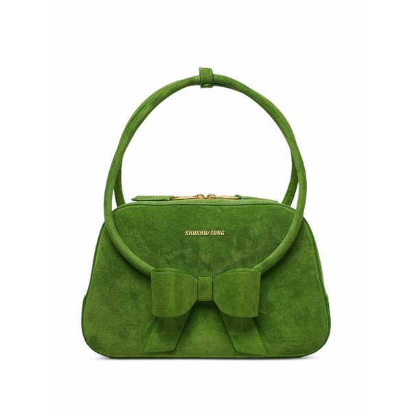 シュシュ/火箸 レディース ショルダーバッグ 御徒面子 Bow-detail ring-handle shoulder bag Green
