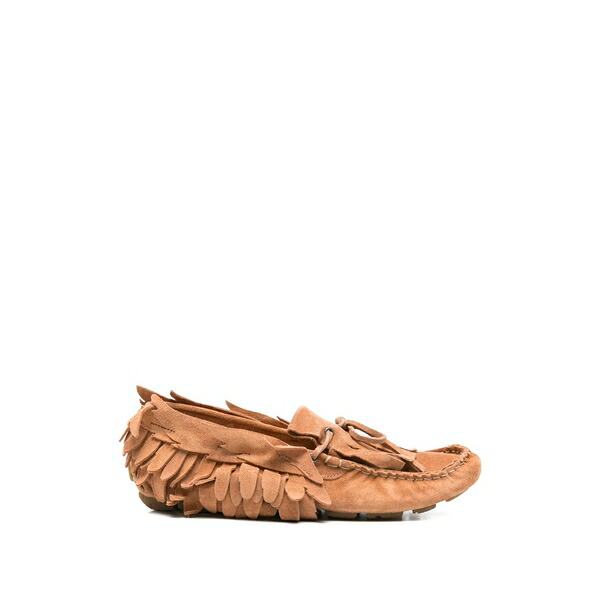 アルベルタ フェレッティ レディース スリッポン・ローファー シューズ Fringed suede shoes Brown
