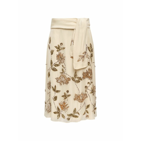 マリパルミ レディース スコート ボトムス Silver garden sequin-embellished skirt Neutrals