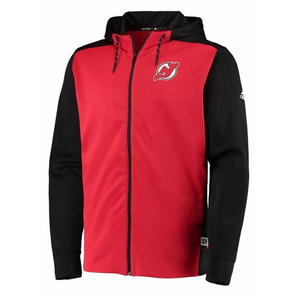 アディダス メンズ パーカー・スウェットシャツ アウター  nhl new jersey devils full-zip hoodie Red