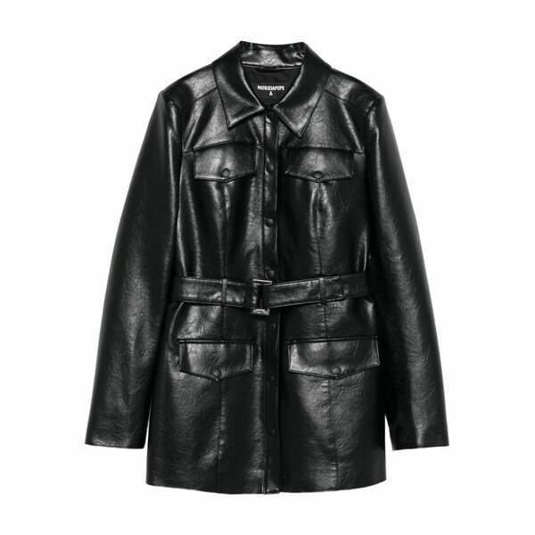 パトリツィア ペペ レディース 上衣＆上衣 アウター Belted flap-pocket jacket Black