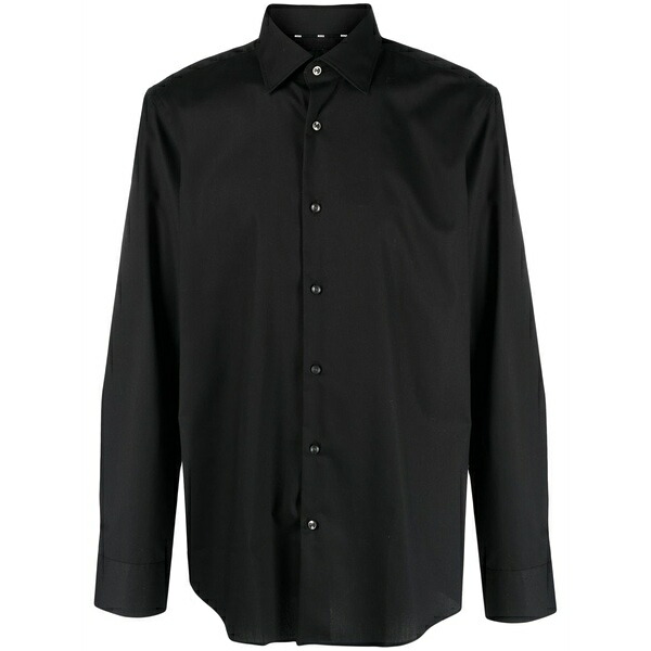 雇い主 メンズ ティーシャツ トップス Classic-collar poplin shirt Black
