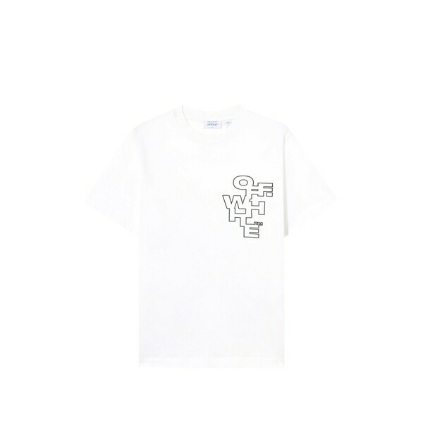 象牙色 メンズ プルオーバー トップス Outlined t-shirt White