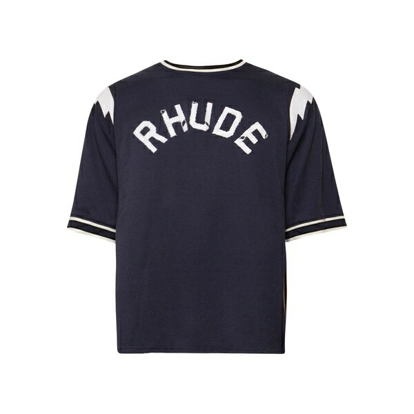 ルード メンズ ティーシャツ トップス Logo-detail ringer t-shirt Blue