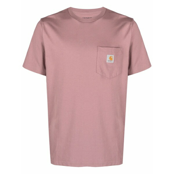 鉄道車両ハート形 メンズ ティーシャツ トップス Logo-patch cotton t-shirt Pink