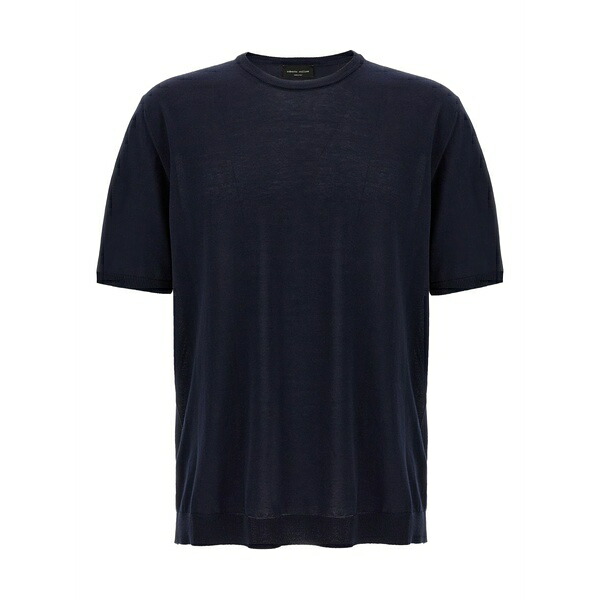 ロベルトコリーナ メンズ ティーシャツ トップス Knitted t-shirt Blue