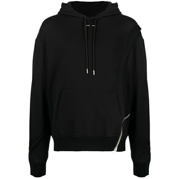 ヘリオットエミル メンズ パーカー・スウェットシャツ アウター Zipped organic cotton hoodie Black