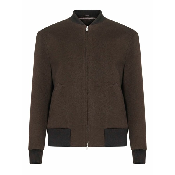 ラルディーニ メンズ 上衣＆上衣 アウター Virgin wool zip-up bomber jacket Brown