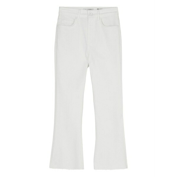 マルコポーロ レディース ジーンズズボン下 ボトムス Frayed-hem jeans White