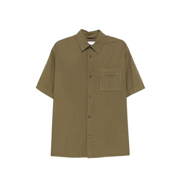 アイスバーグレタス メンズ プルオーバー トップス Logo-embroidered short-sleeve shirt Green