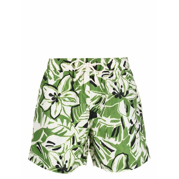 パーム・エンジェルス メンズ 心地よいズボン下 ボトムス Floral-print drawstring swim shorts Green