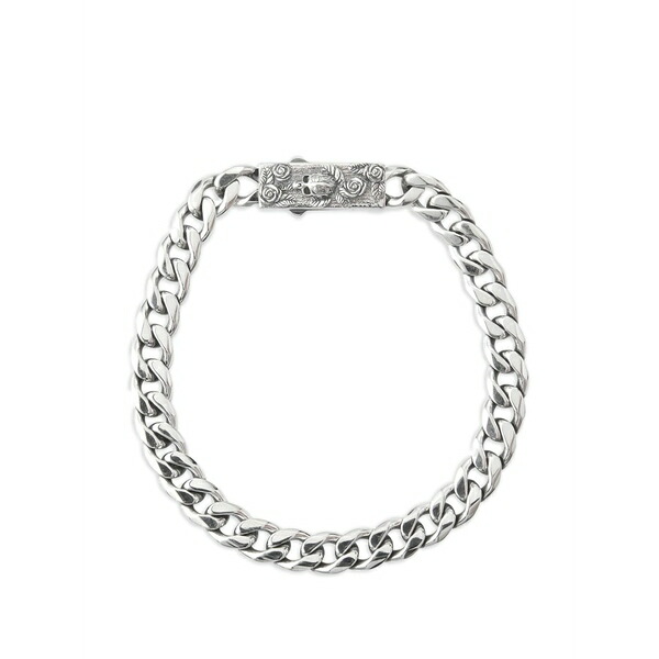 エマニュエレ ビコッキ メンズ ブレスレット・バングル・アンクレット 付属物 Skull box-clasp chain bracelet Silver