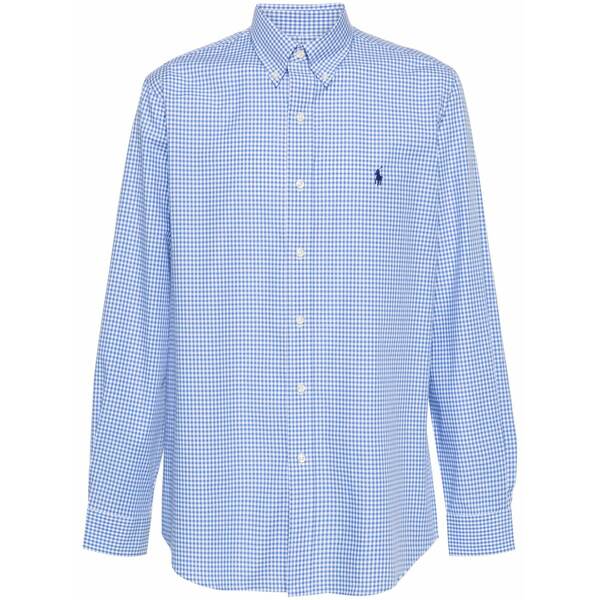 ラルフローレン メンズ スポーツシャツ トップス Polo pony checked polo shirt Blue