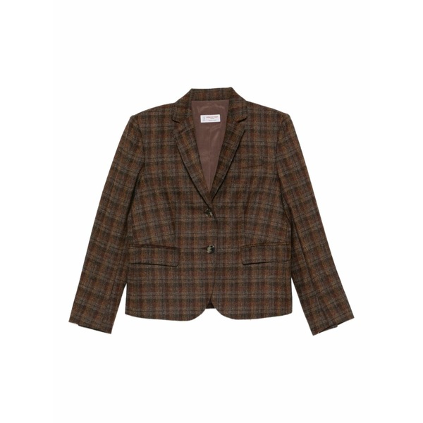 アルベルト ビアーニ レディース 上衣＆上衣 アウター Checked-pattern blazer Brown