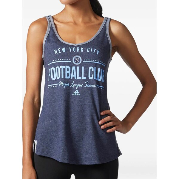 アディダス レディース カットソー トップス New york city football club v-neck tank top Blue