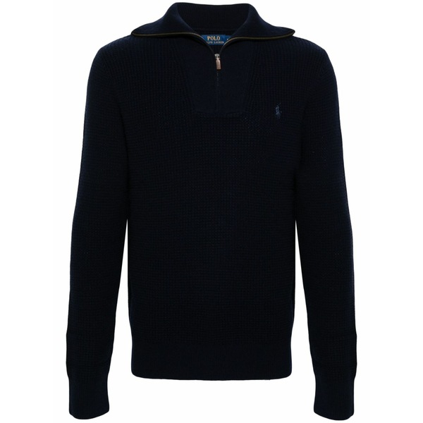 ラルフローレン メンズ ニット&セーター アウター Waffle knit zip-up jumper Blue｜asty 45,480円