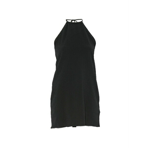 フンザ・ジー レディース 衣装 トップス Halterneck crinkle-effect mini dress Black