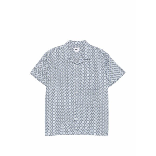 オベイ メンズ プルオーバー トップス Patterned short-sleeve shirt Blue