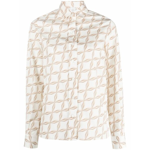 イレブンティ レディース プルオーバー トップス Geometric-print cotton shirt White