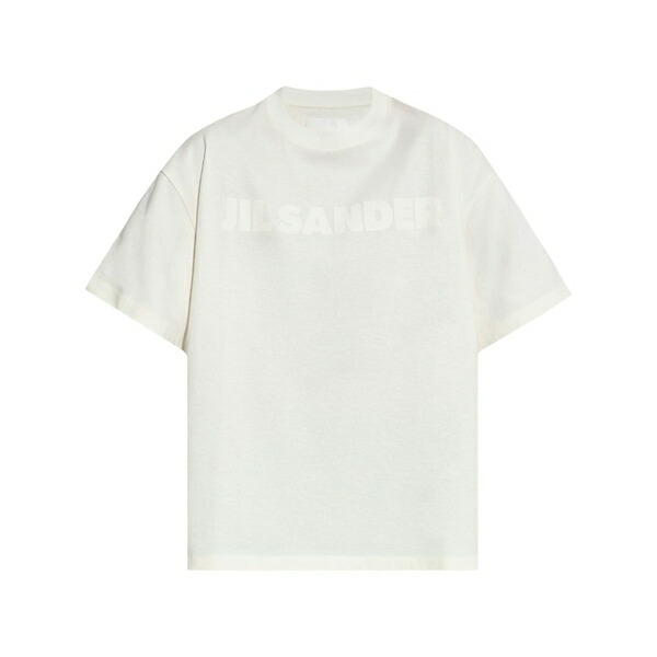 ジル・サンダー レディース ティーシャツ トップス Logo-print cotton t-shirt White