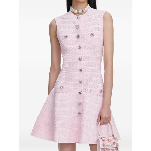 セルフ・ポートレイト レディース 衣裳 トップス Pointelle-knit mini dress Pink